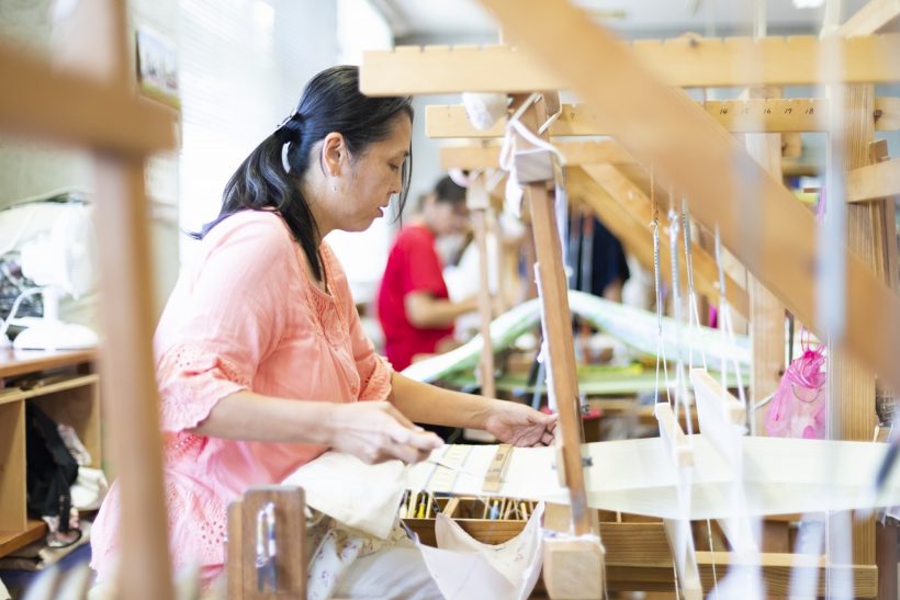 久米島紬の染め織り体験 3